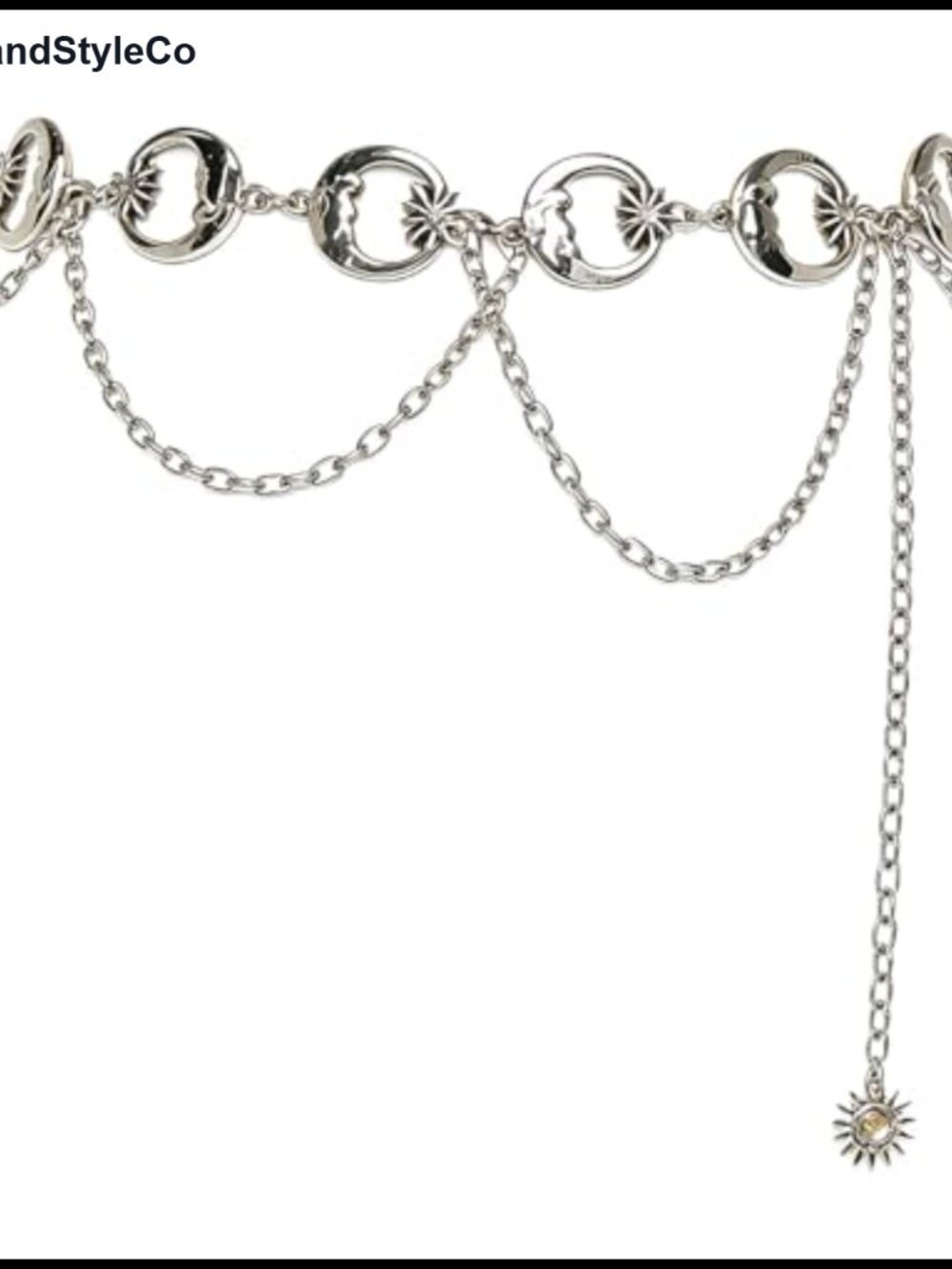 Metal Waist Chain Sun Pendant Belly Belt Body Chain Skirt Trousers Accessory